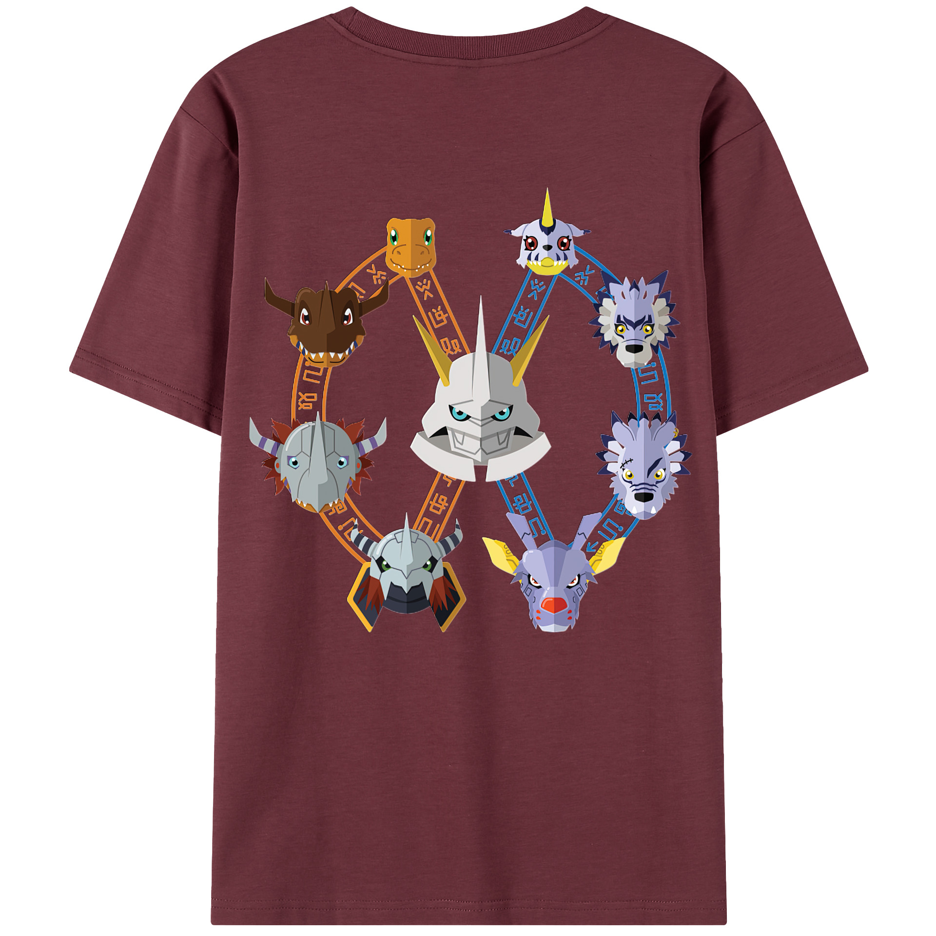 （画像用） Digimon デジタルモンスター/デジモン 綿100％半袖Tシャツ（背面プリント）